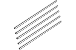 Eowpower 5 Pieces 304 Stainless Steel Round Capillary Metal Tube Tubing Pipe 8 X 6 mm, OD x ID Length 30 cm