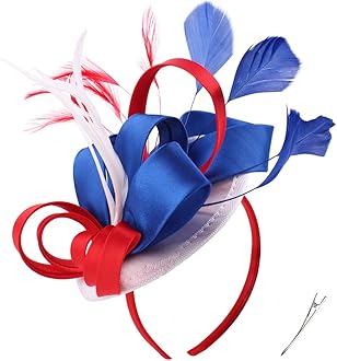 FELIZHOUSESatin Feather Fascinator Hats Headband for Women, Wedding Cocktail Tea Party Royal Ascot Church Head Piece, Costume Hair Clip Accessories