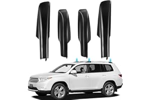 CHYKORLA 4Pcs Black Roof Luggage Cargo Rail Rack End Cap Protection Cover Shell Trim Fits for 2001-2007 Toyota Highlander XU20 2001 2002 2003 2004 2005 2006 2007