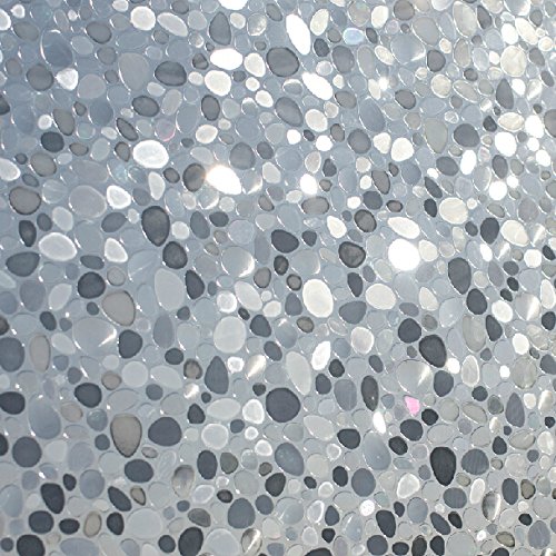 Leyden 24-by-72-Inch Cut Glass Cobble Pattern No-Glue 3D Static Decorative Glass Window Films