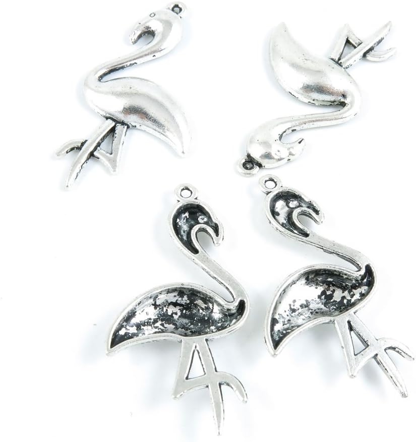 120 Pieces Antique Silver Tone Jewelry Making Charms Supply ZY2698 Whooping Crane Birds