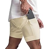 DIOTSR Mens 2 in 1 Running Workout Shorts for Men Lightweight Training Shorts Quick Dry Gym Shorts with Phone Pocket