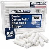 Dental Cotton Rolls 100 Count, Nose Bleed Stoppers, Wisdom Teeth Recovery | 100%Cotton, Absorbent Nose Plugs for Dental Procedures, and Medical Use | Soft, Gentle