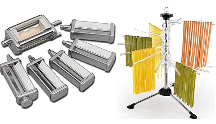 KitchenAid KPEX Pasta Excellence Set (KPRA + KRAV + KPCA) Attachment Pack + Rack KPDR