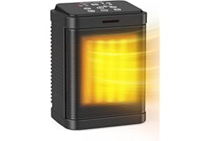 OPRUNSY Space Heaters for Indoor Use, Portable Electric Heater with Digital Thermostat, 1-24H Timer, ECO Mode, ETL Listed, Small Space Ceramic Heater Safety Heating with Child Lock for Home Office