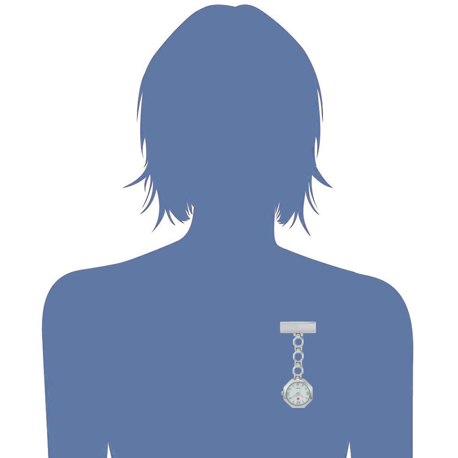 Sewor Medical Personnel en forme de coeur Band montre de poche 2 pcs à suspendre avec Deep Blue Marque Cuir Boîte cadeau idéal (Octogone)