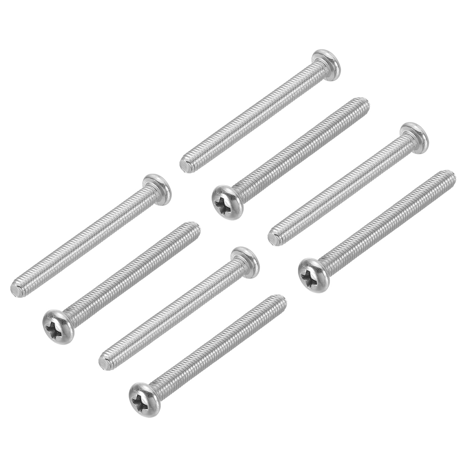 PATIKIL Phillips Pan Head Screws, 8 Pack M5-0.8 x 60mm 304 Stainless Steel 18-8 Full Thread, Pan Head Machine Phillips Drive Screw