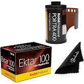 Kodak Portra 400 &amp; Ektar 100 35mm Film Bundle 2 Pack 36exp for 35mm Film Camera Bundled with Premium Balveli Microfiber Cloth