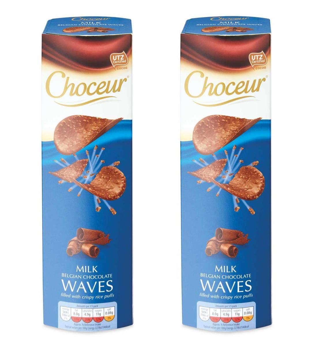 Aldi Choceur Belgian Milk Chocolate Waves Crisps Thin & Light Curves