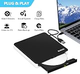 BUNUD USB 3.0 Type C External CD DVD Drive RW Reader Burner SD TF USB Hub Laptop view 5