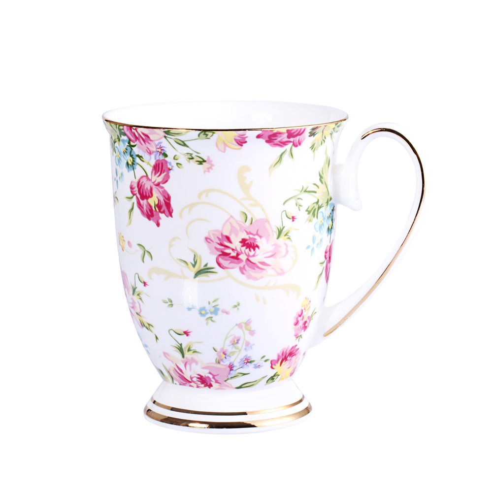 AWHOME Royal Fine Bone China Coffee Mug Assorted Colors Tea Cup 11 oz (1, Color)