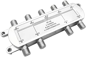 Advanced 8 Way Coaxial Cable Splitter 5-2400MHz CATV 1 in 8 Out High-Isolation Shielding Structure Coaxial Splitter Satellite