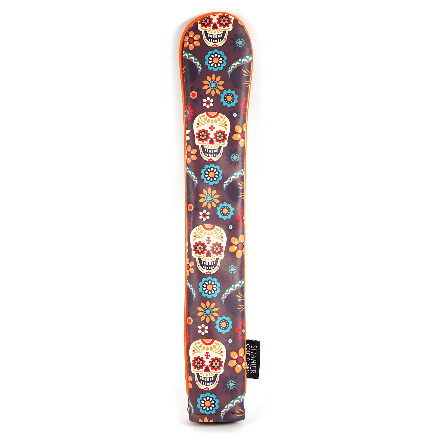 SHABIER PU Leather Waterproof Golf Alignment Stick Cover Club Protector Holds Sticks (Sugar Skull)