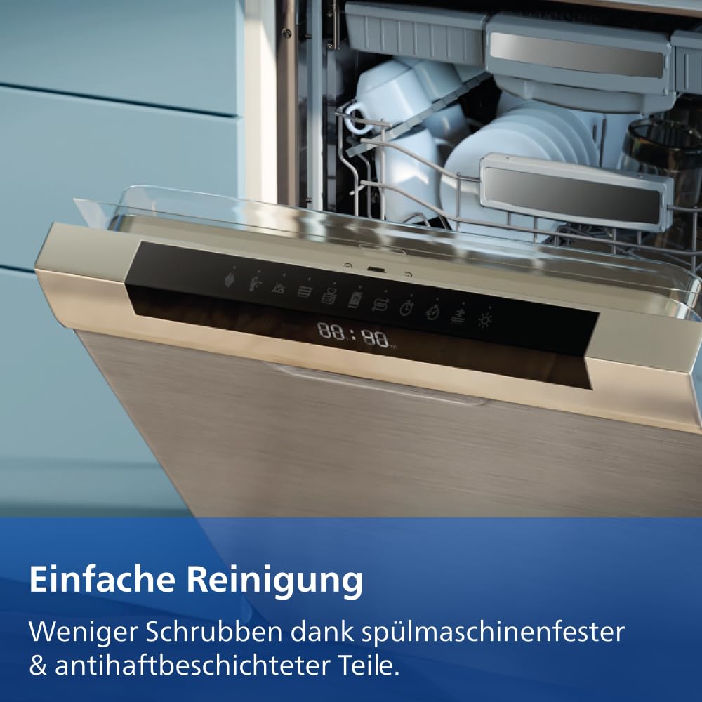 Philips Airfryer 3000 Series Dual Basket, Heißluftfritteuse mit 2 Körben und Frühstücks-Set, 9L, RapidAir Plus Technologie, 90% weniger Fett, Energieeffizient, HomeID App (NA350/03) 9