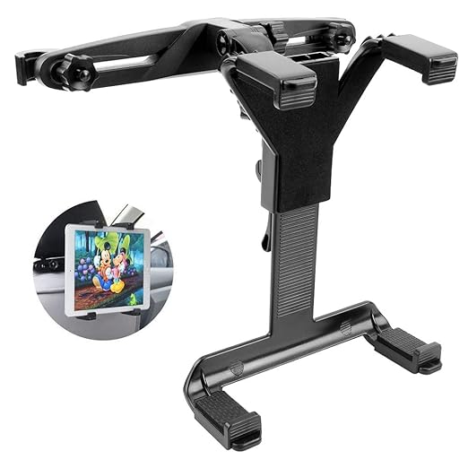 Tablet Halterung Auto, 7-12 Zoll Verstellbare KFZ-Kopfstützen Tablet Halterung, 360 Grad-Drehung, Universal für iPad 2/3/4/Mi