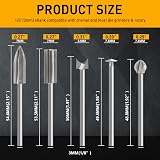 FOTYBEI Wood Carving Bits Set 5 Pcs 1/8 Shank Dremel Tool Compatible view 6