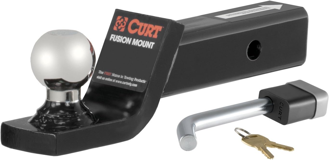 CURT 45141 Trailer Hitch Mount, 2-Inch Ball, Lock, Fits 2-In Receiver, 7,500 lbs, 2" Drop: Automotive