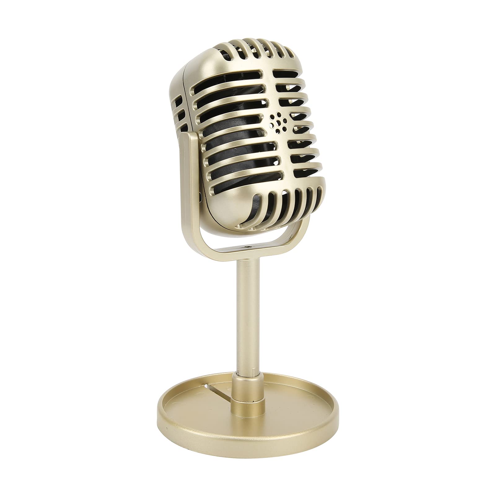 Akozon Classic Prop Microphone Retro Microphone Stage Table Decoration for Filming Dance Shows Practice Using Props Film(Golden)