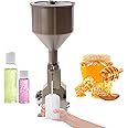 Pneumatic Paste Liquid Filling Machine 10-110ml Bottle Filling Machine, Semi-auto Bottle Filler Liquid Paste Filling Machine with 10L Hopper for Cosmetic Oil Cream Shampoo Honey A02