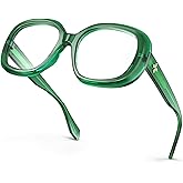 VISOONE Oversized Round Computer TR90 Blue Light Blocking Glasses for Women Men Lavinia