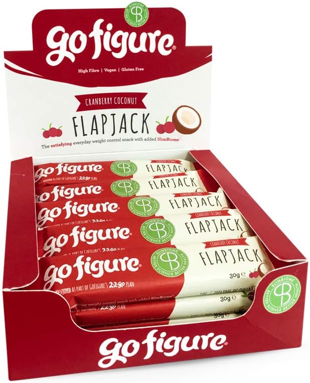 GoFigure Flapjack Snack Bar With SlimBiome® Weight Management Ingredient | Cranberry Coconut | High in Fibre | 114 Calories | 20 Bars