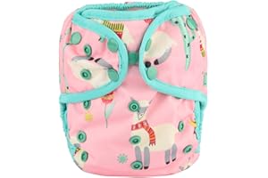 Sigzagor Baby Diaper Cover Nappy One Size 8lbs to 36lbs for Girls (Pink Alpaca)