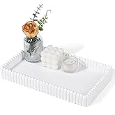 Rectangular Tray for Coffee Table,Modern Decorative Tray,White Concrete Trays,Home Dining Centerpiece Decor,Decorative Trays for Dining Table,Living Room,Kitchen,Counter