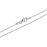 LUHE Silver Chain Sterling Silver Snake Chain Necklace 1MM Italian Crafted Thin Chains Lightweight Strong Chains - Lobster Claw Clasp Gifts for Women 14-30 inchs
