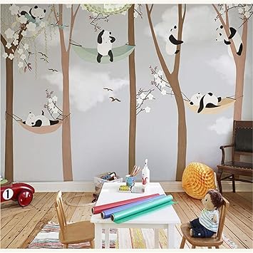 Zhcm Tapete 3d Wandrelief Tapete Fur Kinderzimmer Kindergarten Sofa Hintergrund 8d Wanddekoration Cartoon Panda Tapete 250 175cm Amazon De Kuche Haushalt
