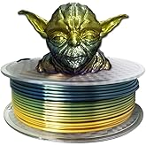 Filamento PLA de seda arcoíris de 0.112 in, filamento de impresora 3D de ácido poliláctico multicolor, 2.2 lbs, material de i