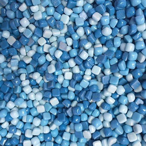 Lake Blue 155pc Vitreous Glass Mosaic Tiles Wall Crafts 50g Various Mixes Optic Drops New