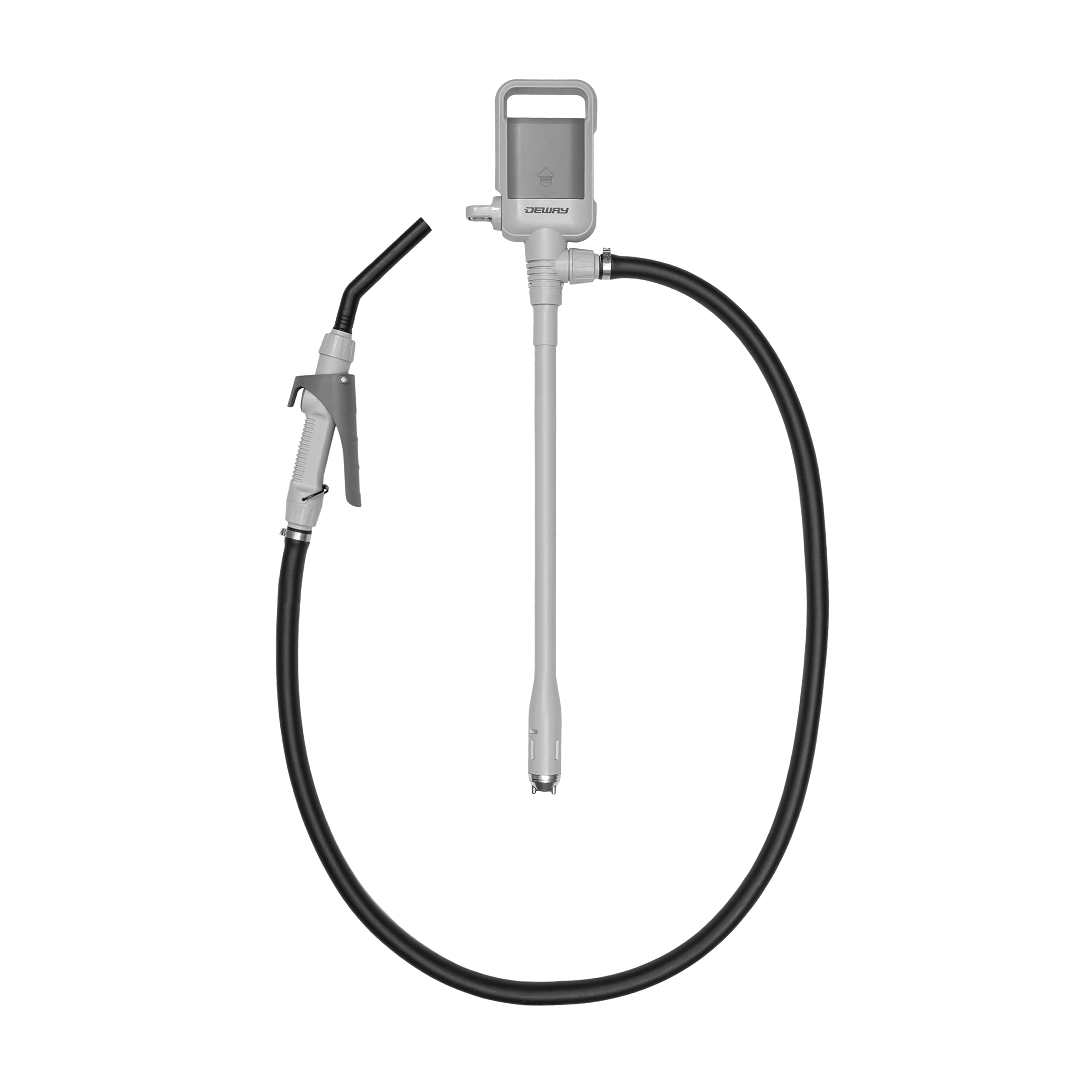 DEWAY Automatic Fuel Transfer Pump with Nozzle for Quick Flow Control & Stop, Heavy Duty Rubber Hose