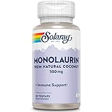 Solaray Monolaurin 500mg Immune Support Supplement, from Natural Coconut, Helps Maintain Immune & Gut Health & a Balanced Gut