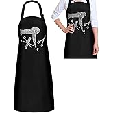 Coume Hair Stylist Apron Hairstylist Salon Apron with Rhinestone Tools and 3 Pockets Hairdresser Barber Aprons(Trendy)
