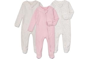 Aablexema Baby Footie Pajamas with Mittens - 3Pcs Infant Footed Sleeper Cotton Sleepwear Outfits