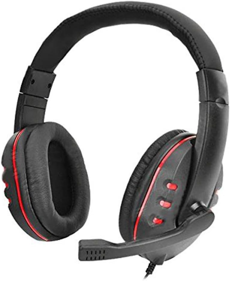 Sandistore HI-FI Sound Quality Wired Gaming Headset for PS4, PC, Noise Cancelling Over Ear Headphones with Mic, Soft Memory Earmuffs for Laptop Mac