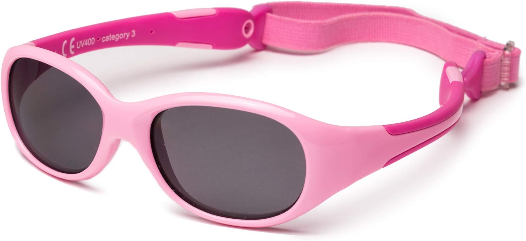 Sunglasses Made in One Piece. For Babies from 0 Months. Unbreakable. 100% UV400 protection. Very flexible. BPA free. Adjustable and Removable Elastic Band. ALLROAD