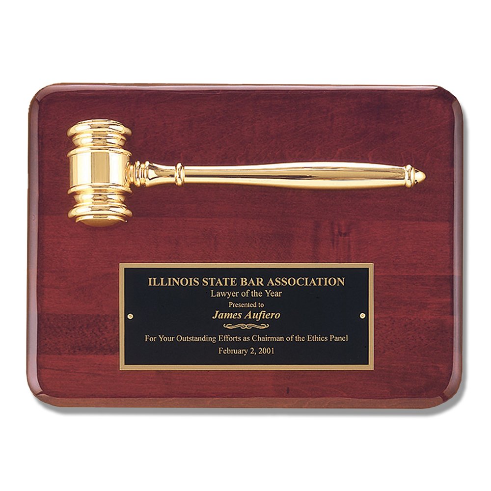 Gavel Plaque Judge Court Attorney Law Lawyer Gift