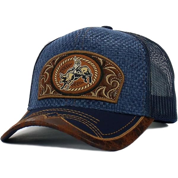 Chapeau de cowboy en cuir marron avec bande tressée, vêtements western modernes, style rodéo