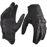 sibewora Motorcycle Gloves for Men Touchscreen Full Finger Leather Gloves Protection Riding Driving Biker Glove Black