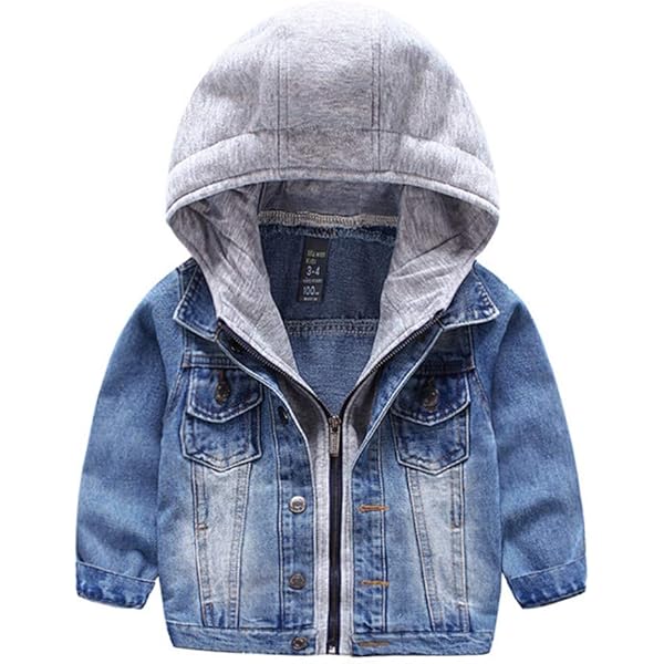 Amazon.com: YUEWOO Baby Boys' Basic Denim Jacket Hoodie