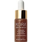 KORA Organics Turmeric Glow Drops, Certified Organic Radiance Face Serum with Niacinamide Alternative, Improves Texture & Pore Appearance, Vegan, 0.34 fl oz