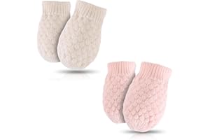 YVNEHCN Baby Knit Mittens Toddler Boys Girls Gloves Winter Infant Newborn No Scratch Mitten 0-3 Years