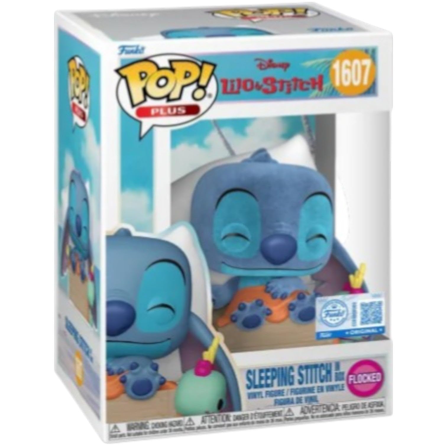 Pop Sleeping Stitch in Box Flocked Funko Original 1607 (with Plastic Protection)