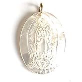 Our Lady of Guadalupe Charm for Chains Mother of Pearl Virgin Mary Pendant