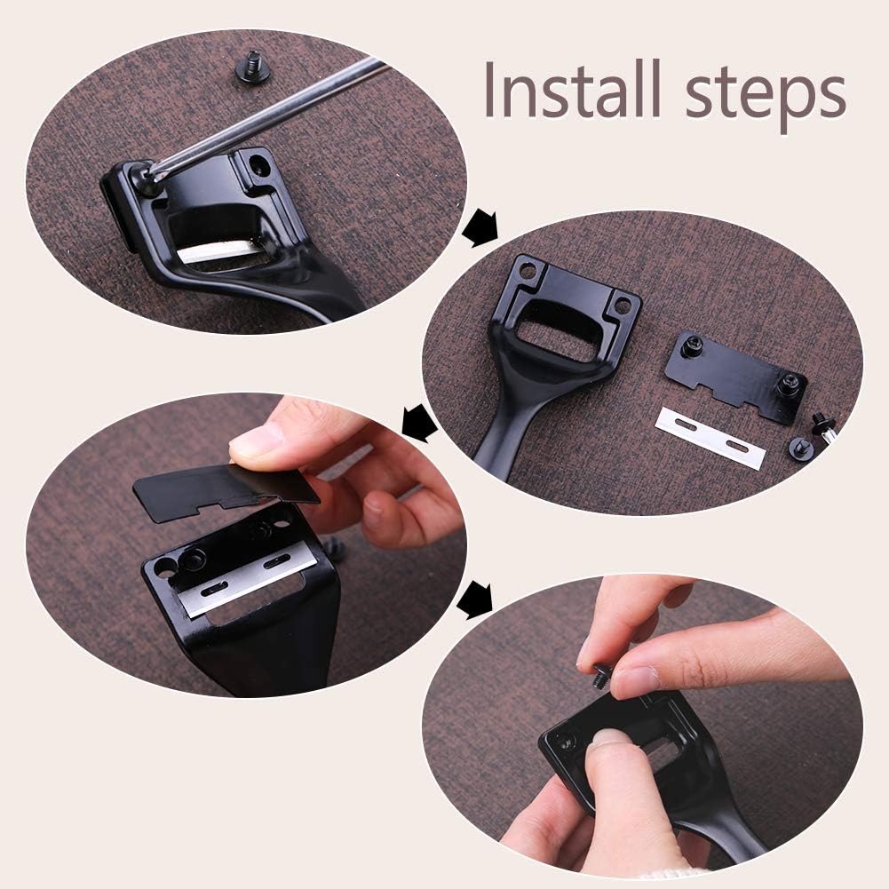 19 Pcs Metal Leather Skiver Set, Convenient Leather Working Tool with 3 Pieces Sharp Skiver, 16 Pieces Replaceable Skiver Blades for Leather Craft DIY, Leather Making