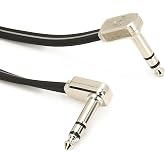 Ernie Ball Flat Ribbon Stereo Patch Cable, 6in, Black (P06408)