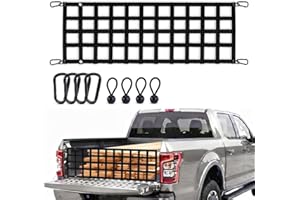 BARTOO Tailgate Net for Pickup Truck Bed, 60'' x 18'' Tailgate Mesh Cargo Net for Full Size Truck, Heavy Duty Cargo Netting w