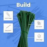 On1shelf Cable Ties 450mm x 4.8mm 50 Green Nylon Zip Ties Medium Duty view 3
