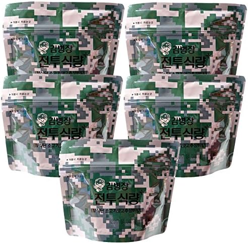 (x 5 packs) Military Outdoor Leisure Emergency Rice Food Combat Ration MRE Bibimbap Beef